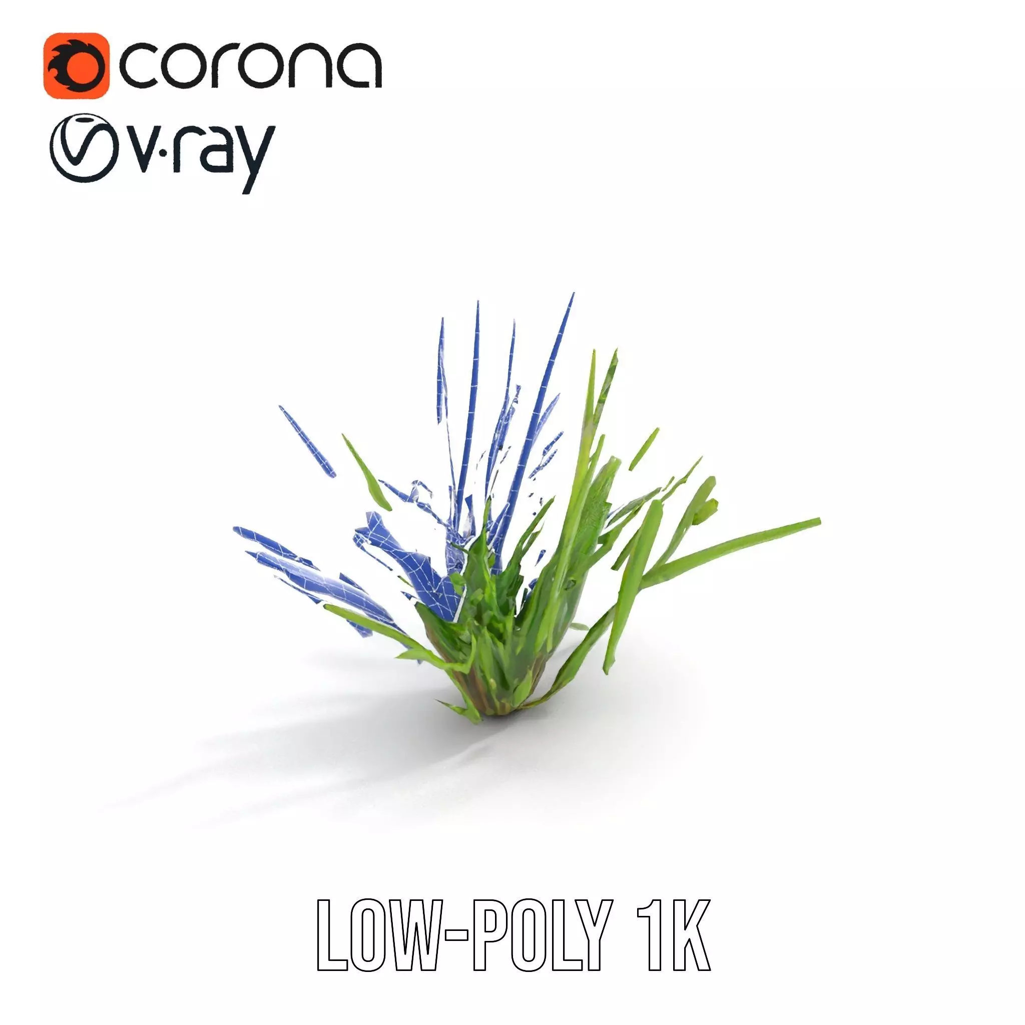 Green Grass Cluster model pack Low-poly 3D model_15