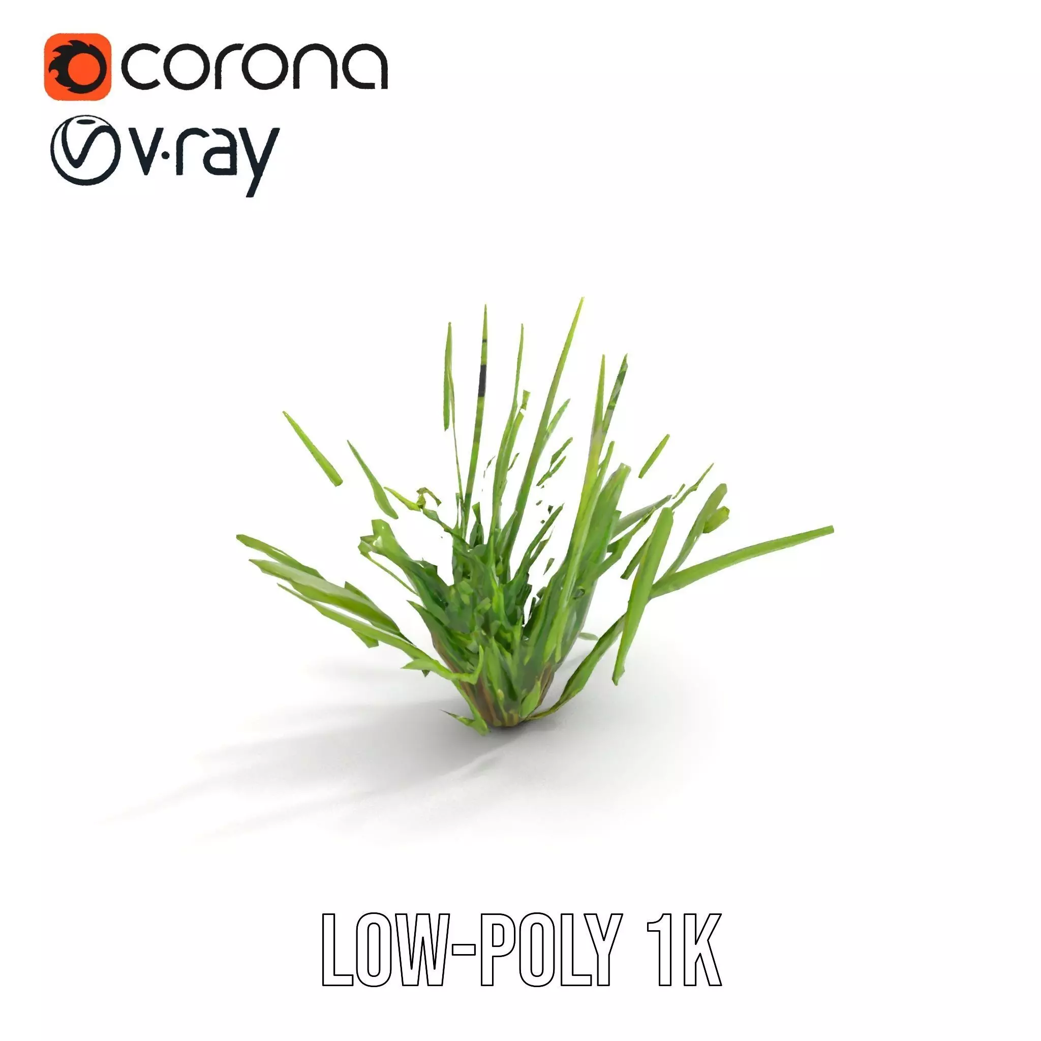 Green Grass Cluster model pack Low-poly 3D model_13