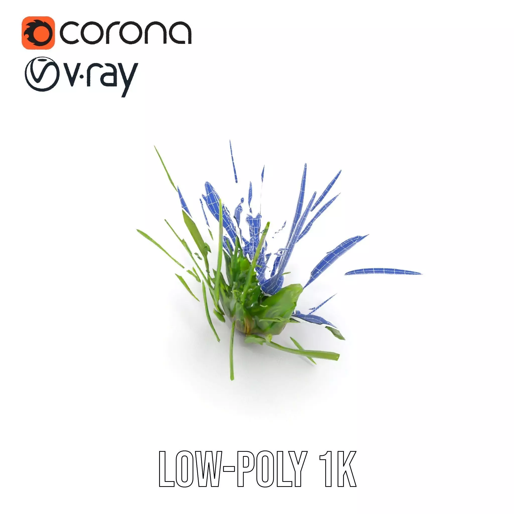 Green Grass Cluster model pack Low-poly 3D model_28