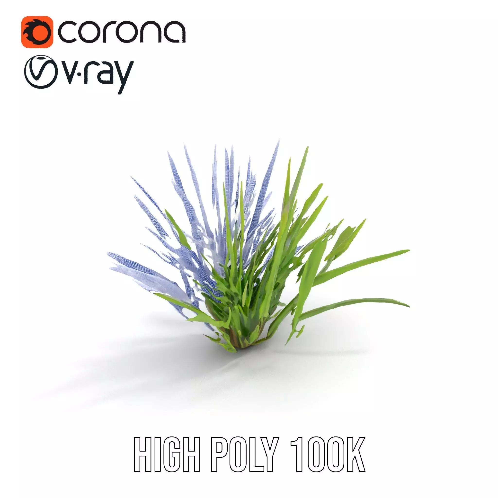 Green Grass Cluster model pack Low-poly 3D model_34