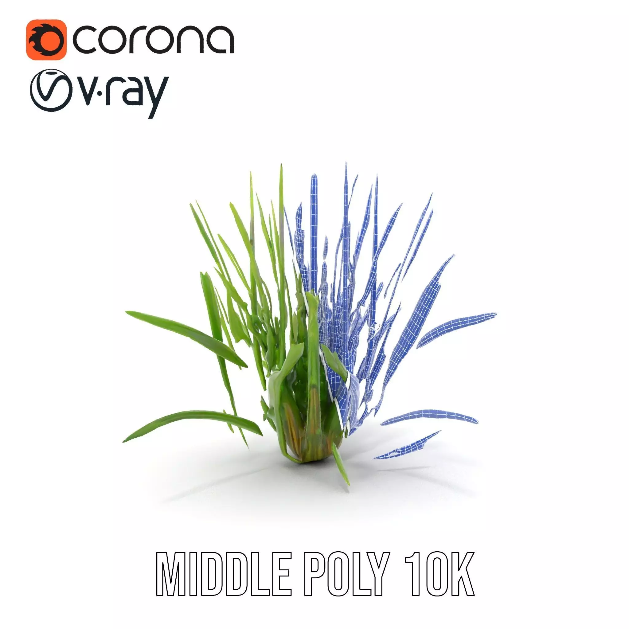 Green Grass Cluster model pack Low-poly 3D model_30