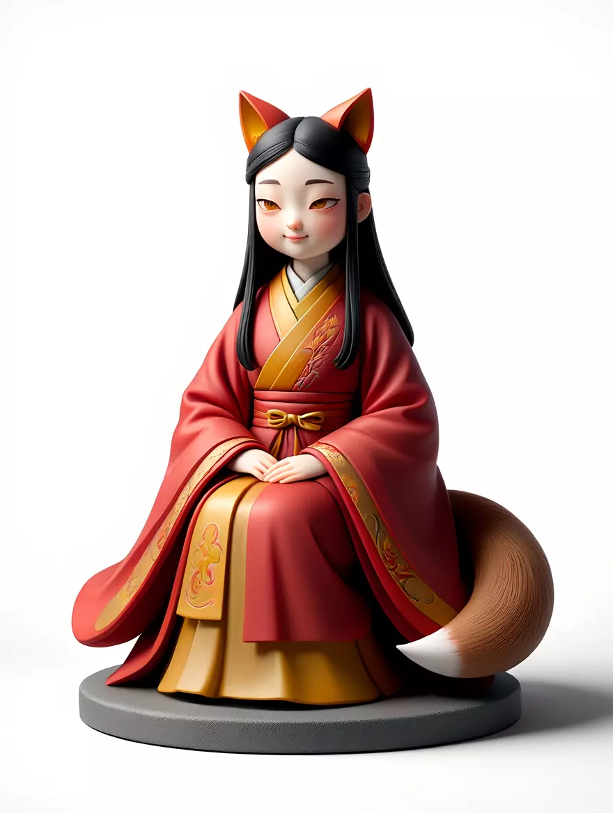 2155 Fox Spirit Woman in Pu Song Ling Style magic 3D print model