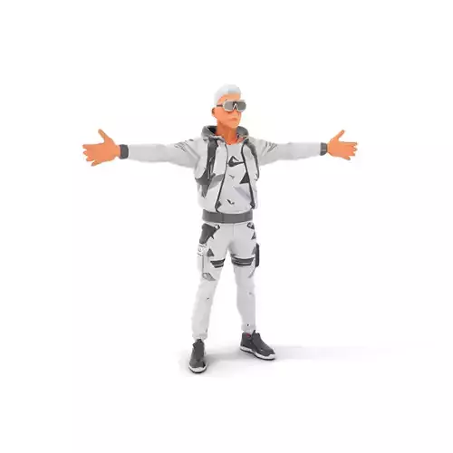 Futuristic Streetwear Male model pack Low-poly 3D model