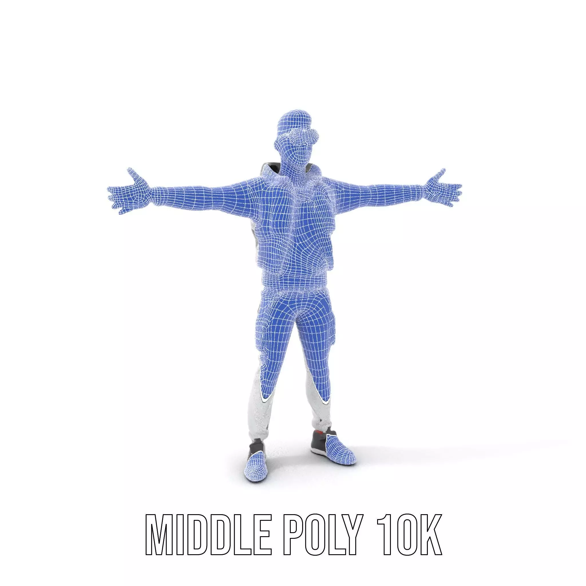 Futuristic Streetwear Male model pack Low-poly 3D model_30