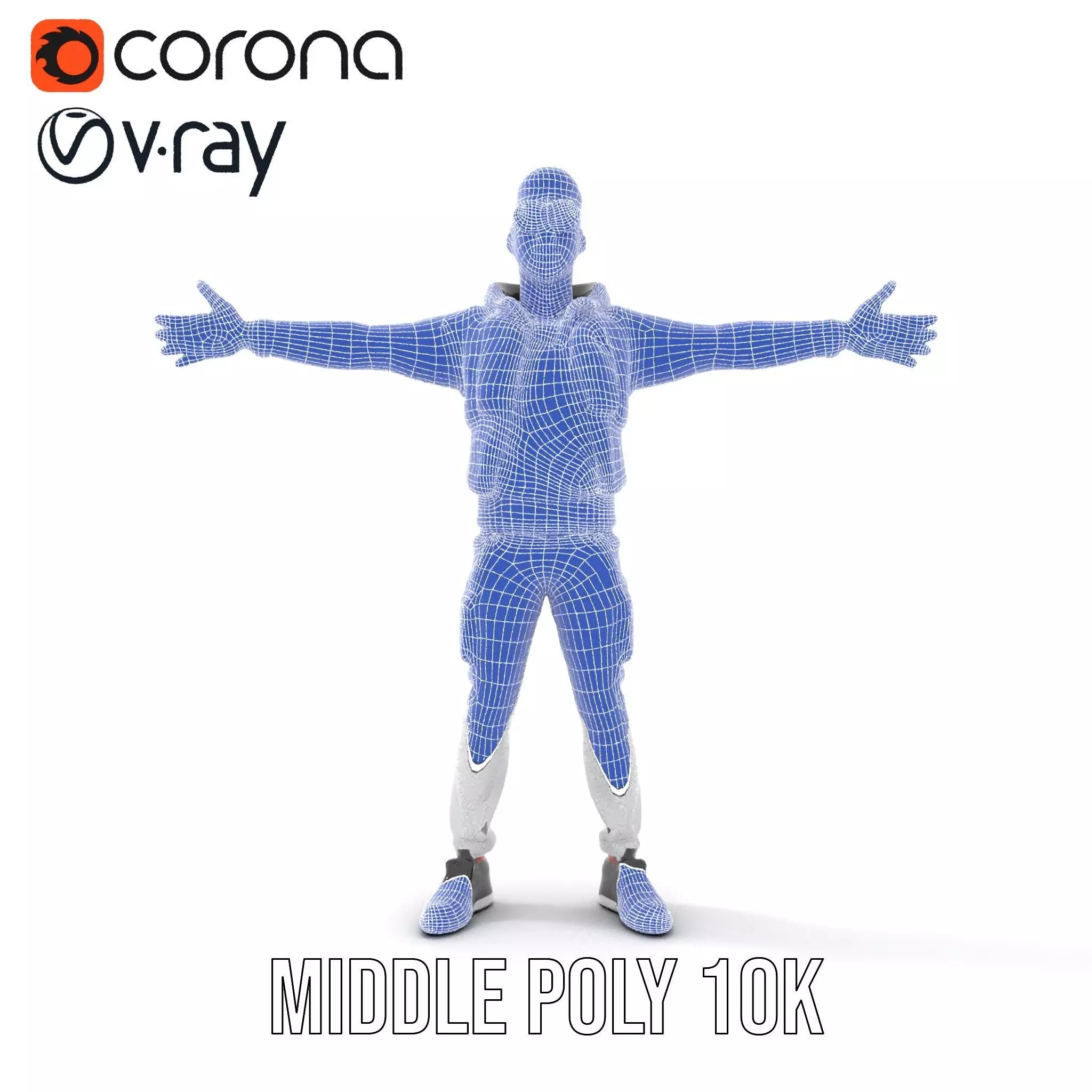 Futuristic Streetwear Male model pack Low-poly 3D model_16