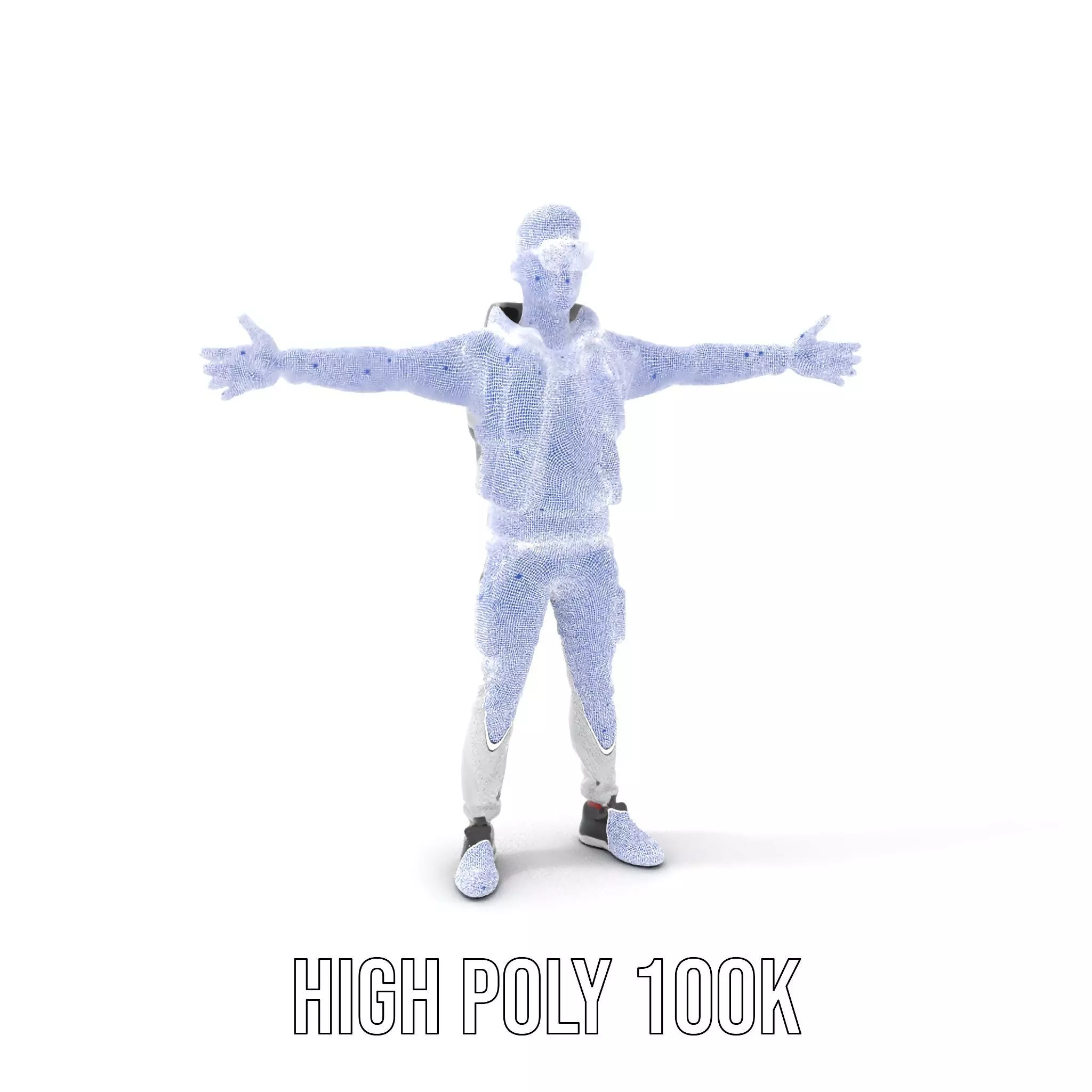 Futuristic Streetwear Male model pack Low-poly 3D model_5