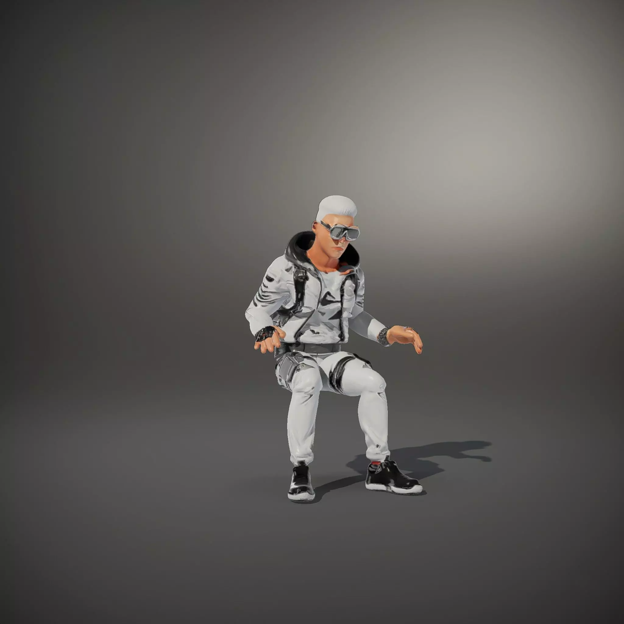 Futuristic Streetwear Male model pack Low-poly 3D model_35