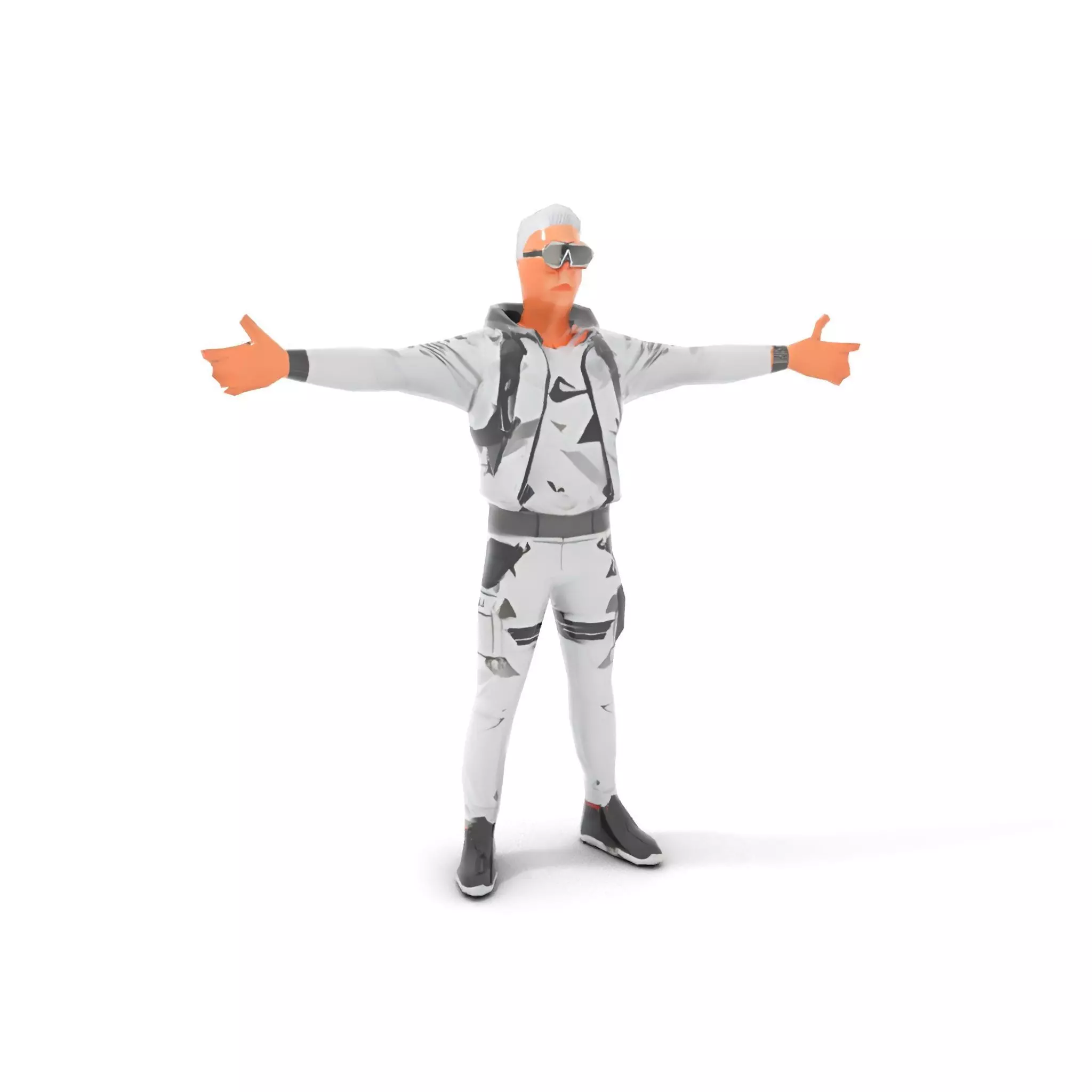 Futuristic Streetwear Male model pack Low-poly 3D model_12