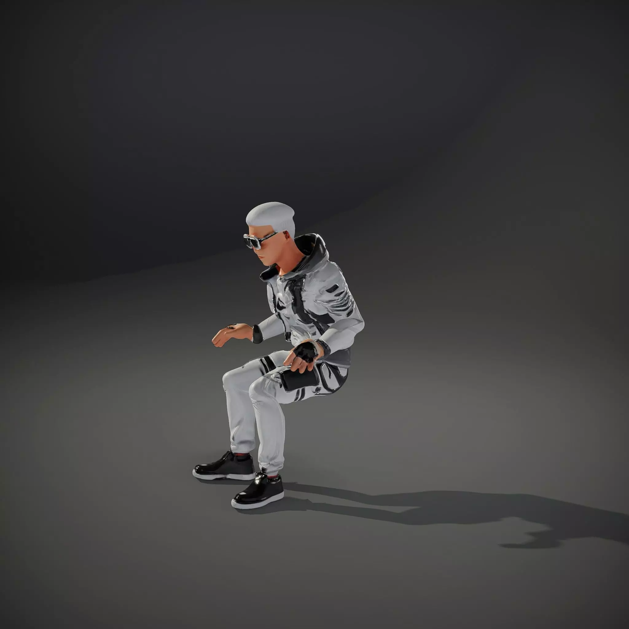 Futuristic Streetwear Male model pack Low-poly 3D model_34