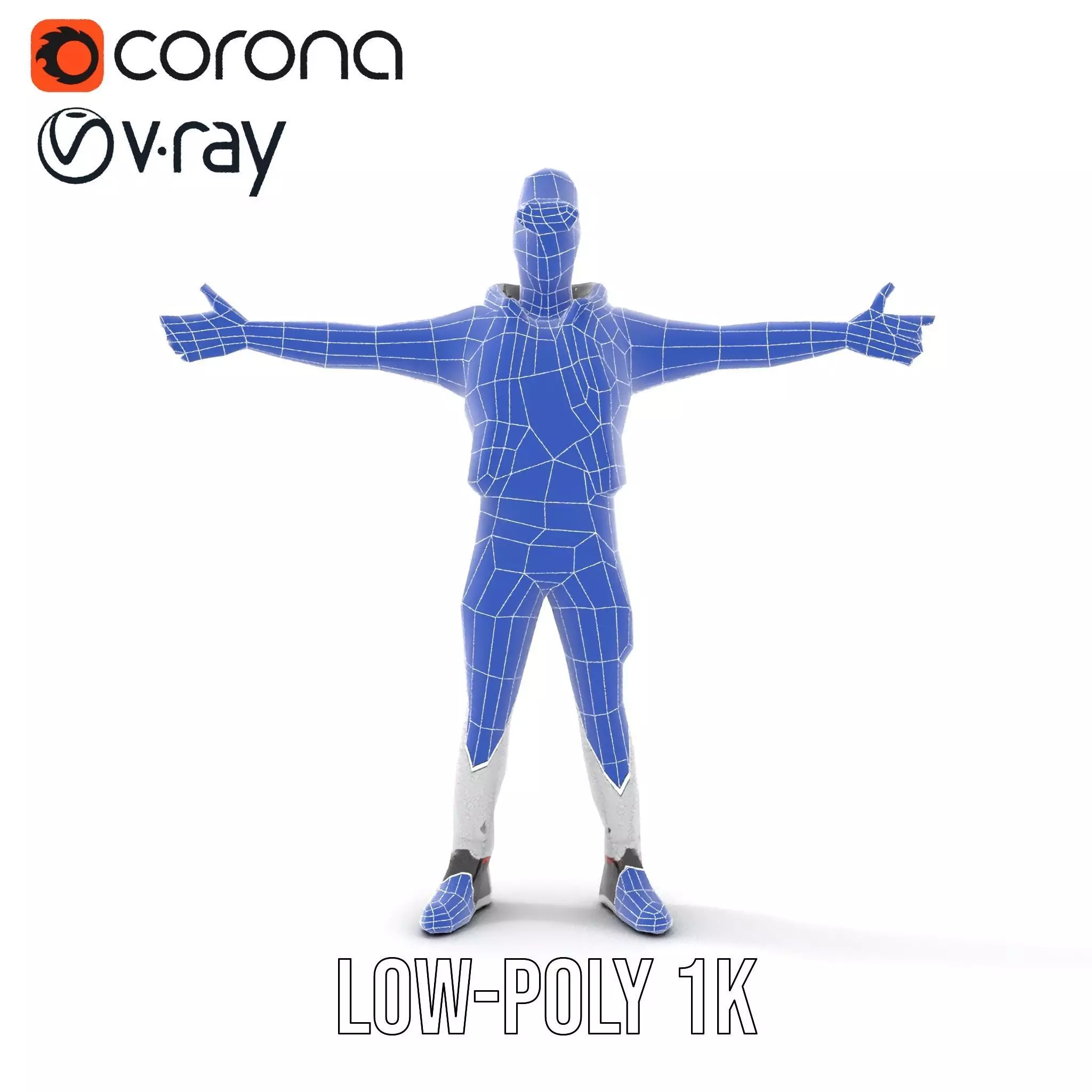 Futuristic Streetwear Male model pack Low-poly 3D model_31