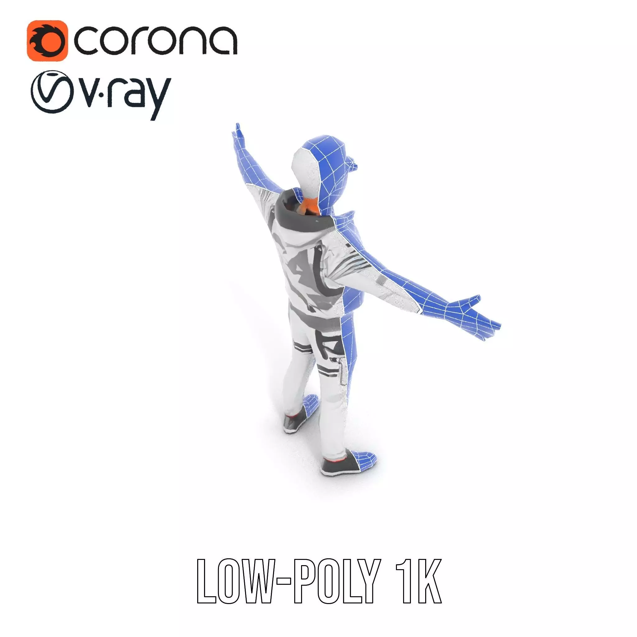 Futuristic Streetwear Male model pack Low-poly 3D model_28