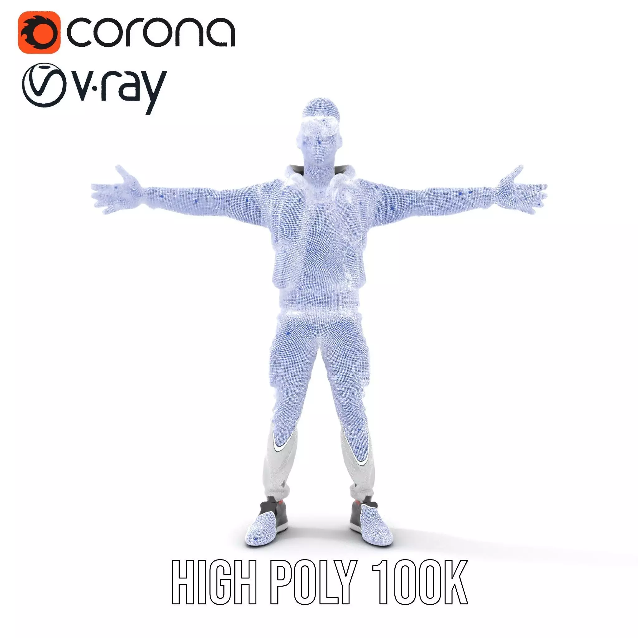 Futuristic Streetwear Male model pack Low-poly 3D model_29