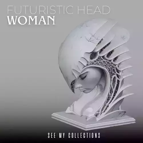 Futuristic Helmet Head STL Modern Sculpture Design