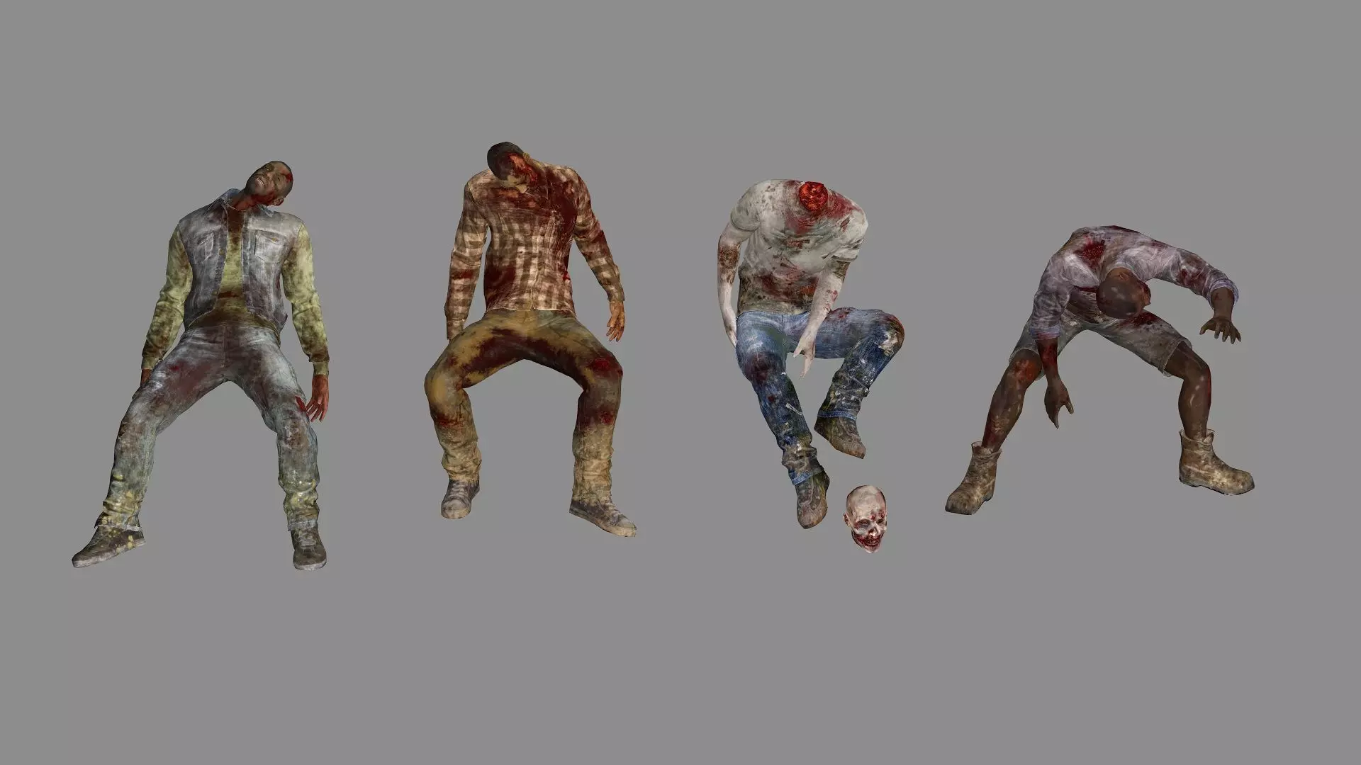 Horror Assets - Human Corpses Pack X2 Low-poly 3D Model Low-poly 3D model_0