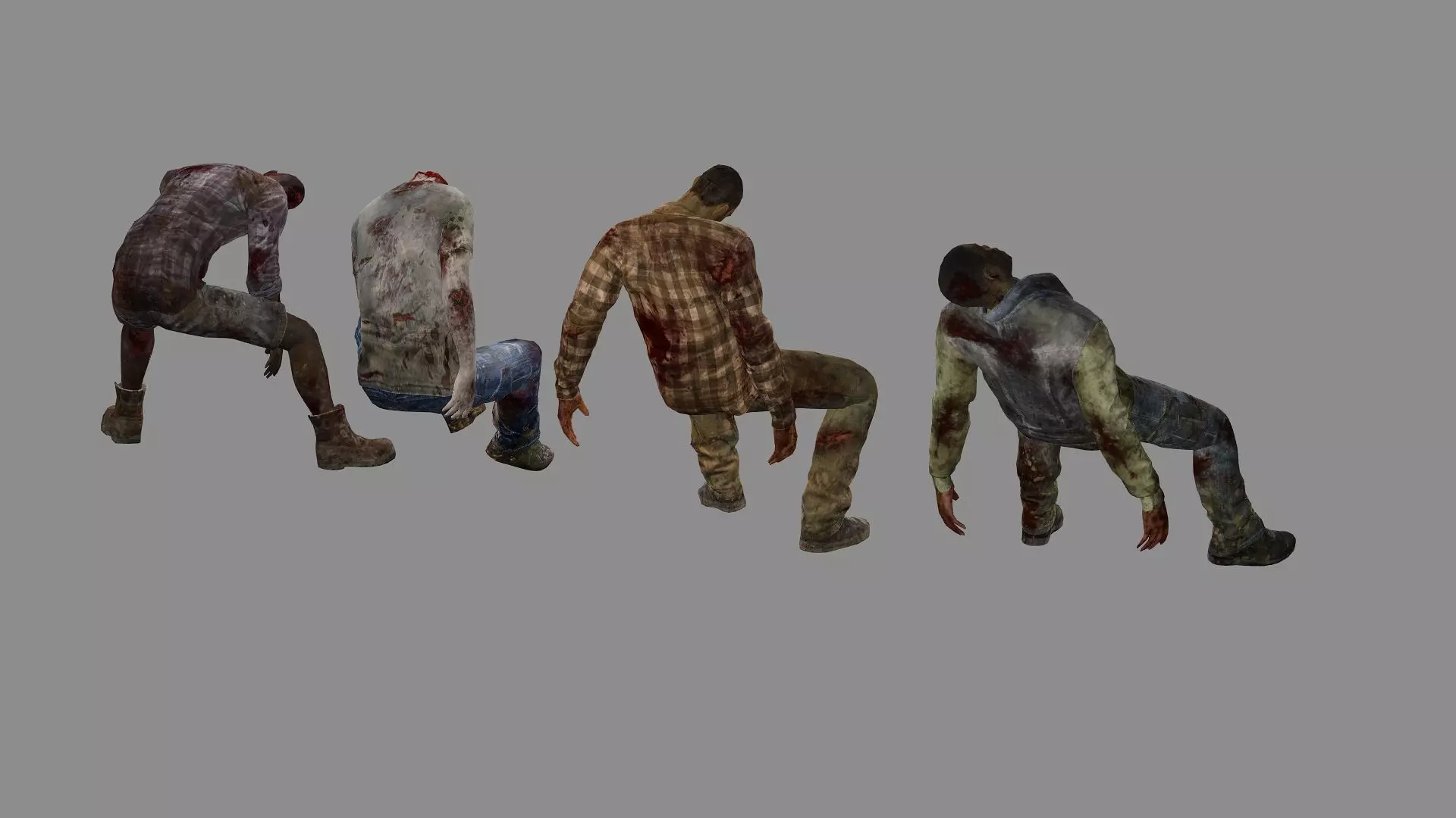 Horror Assets - Human Corpses Pack X2 Low-poly 3D Model Low-poly 3D model_3