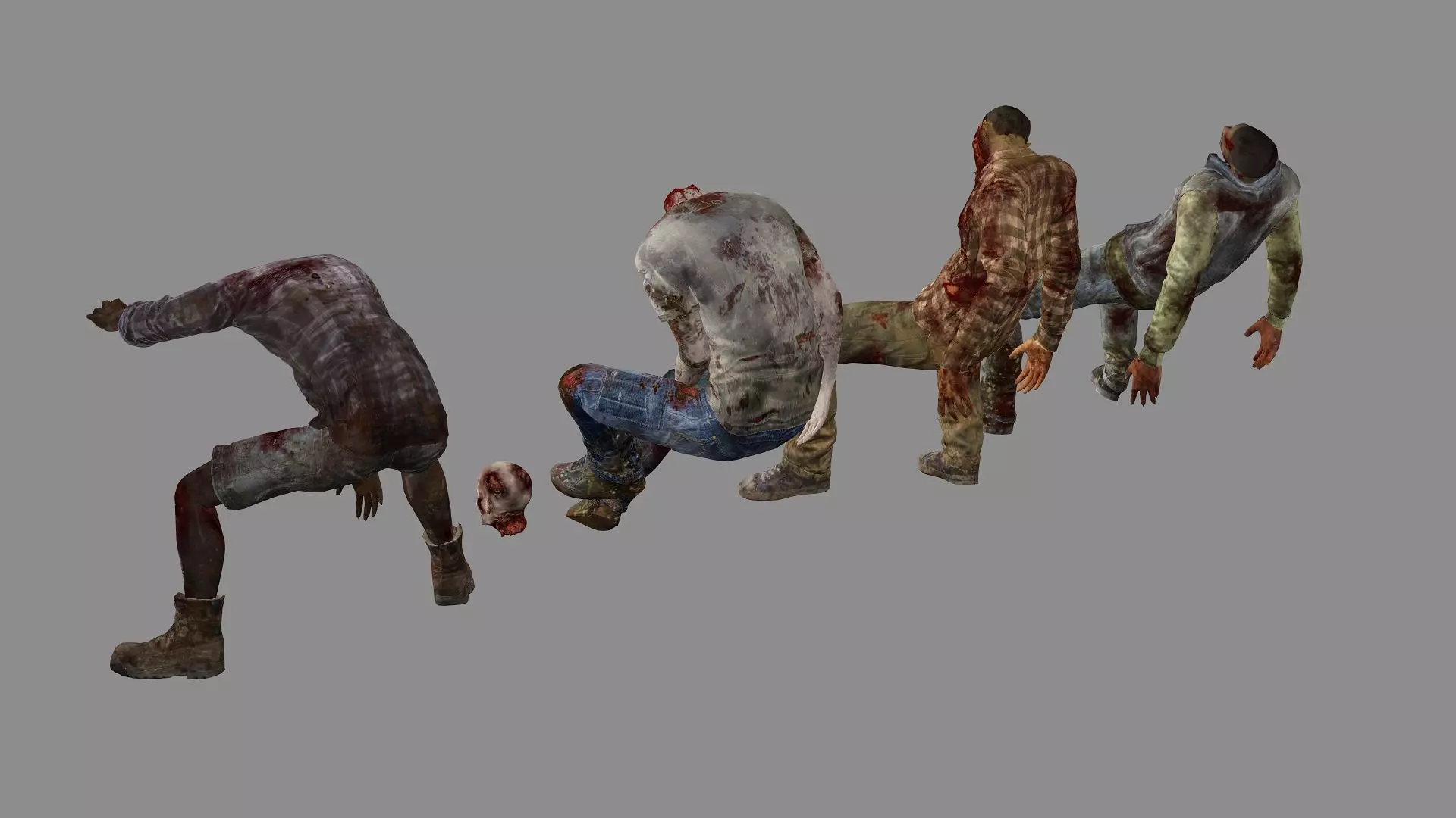 Horror Assets - Human Corpses Pack X2 Low-poly 3D Model Low-poly 3D model_4