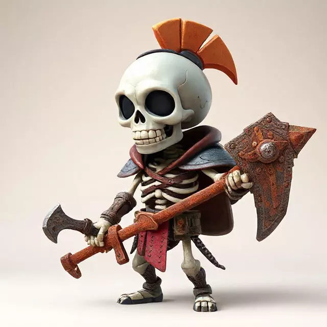 Cute Skeleton Warrior Norman for Print 3D print model_0