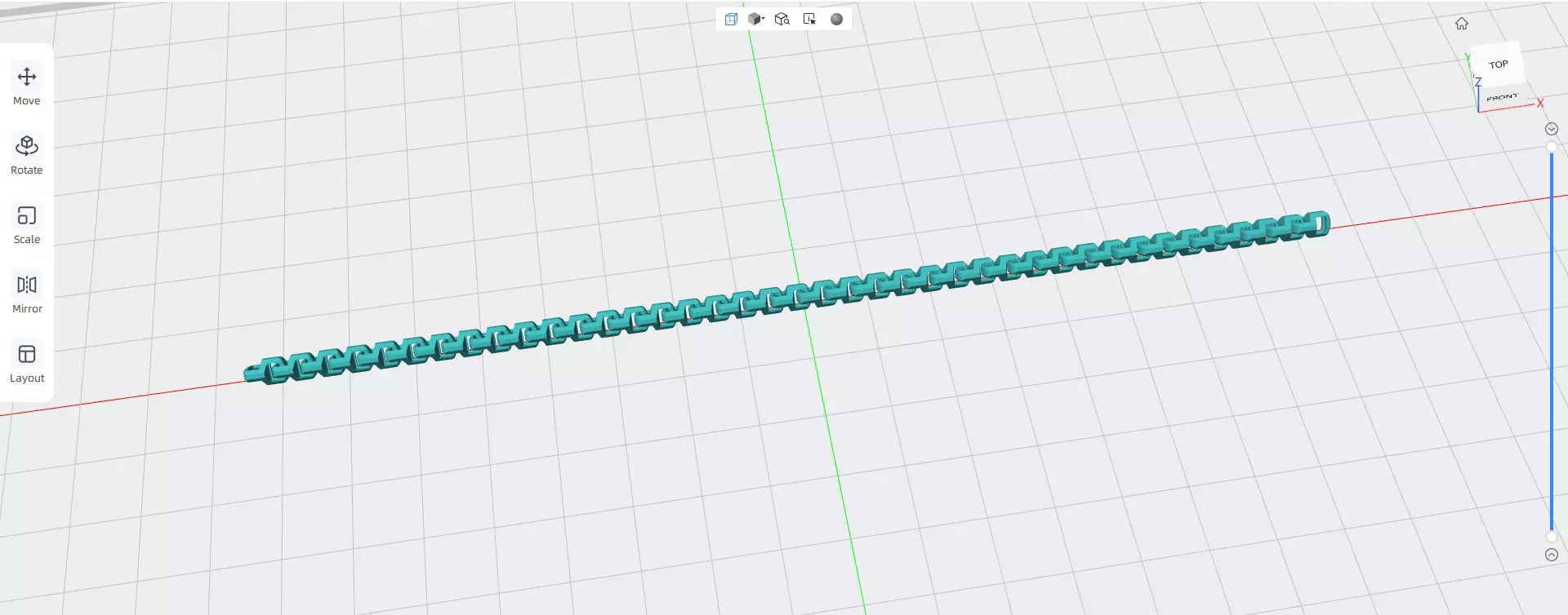  17cm Long Necklace Chain Link - No Lock Box 3D print model_1