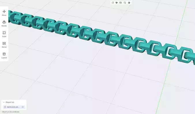  17mm Long Necklace Chain Link - No Lock Box 3D print model
