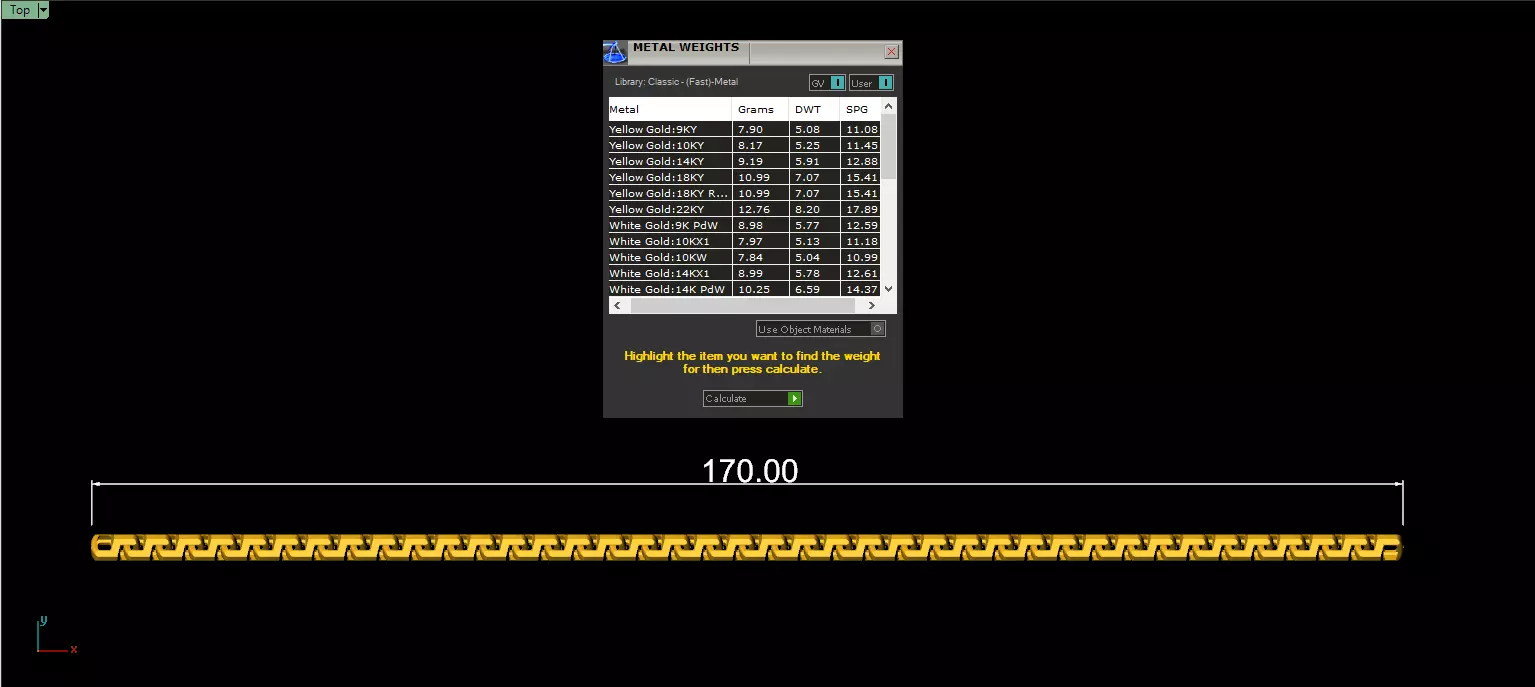  17cm Long Necklace Chain Link - No Lock Box 3D print model_2