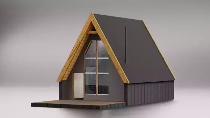 A-Frame House Low Poly with Interior and Twinmotion Scene Low-poly 3D model