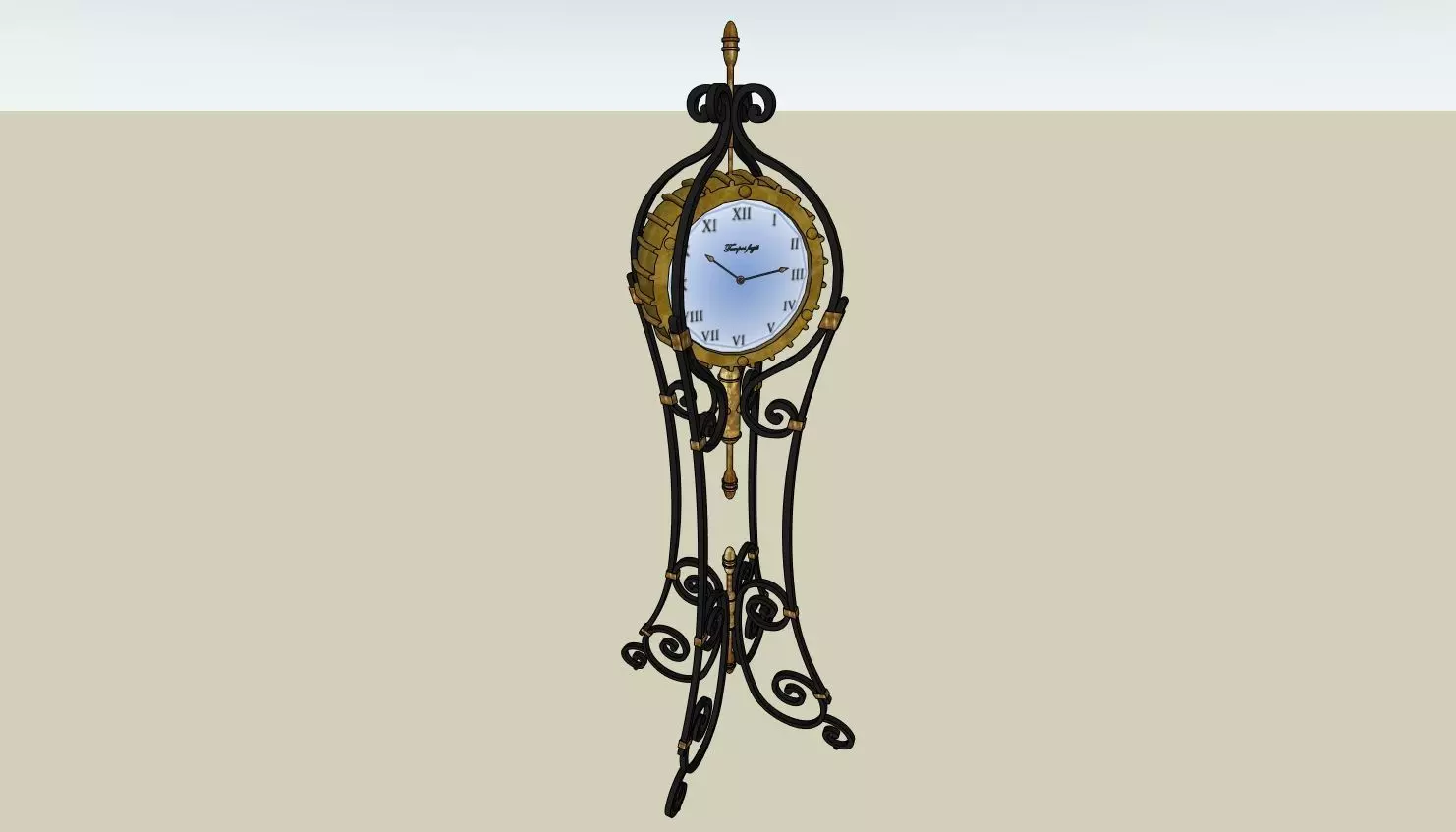 Antique Standing Clock with Roman Numerals SketchUp 3D Model 3D model