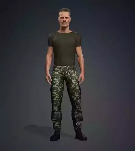 Realistic Rigged Commando Character