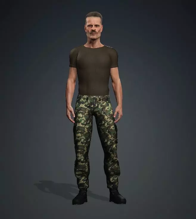 Realistic Rigged Commando Character 3D model