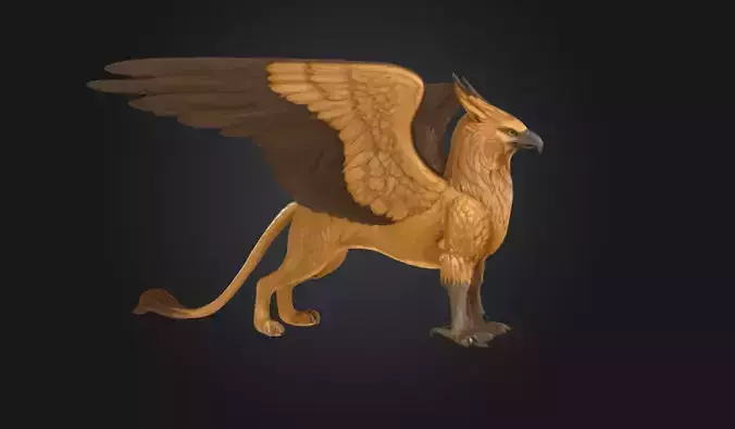 Fantasy Mythical Griffin Bird 3D model Low-poly 3D model