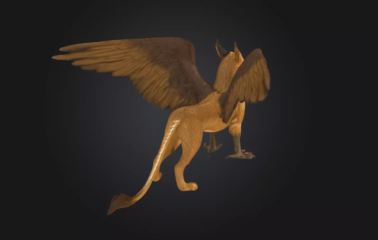 Fantasy Mythical Griffin Bird 3D model Low-poly 3D model_2