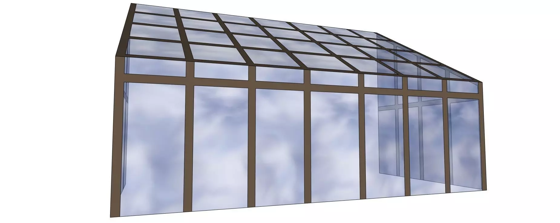Modern Glass Greenhouse with Steel Frame SketchUp 3D Model 3D model