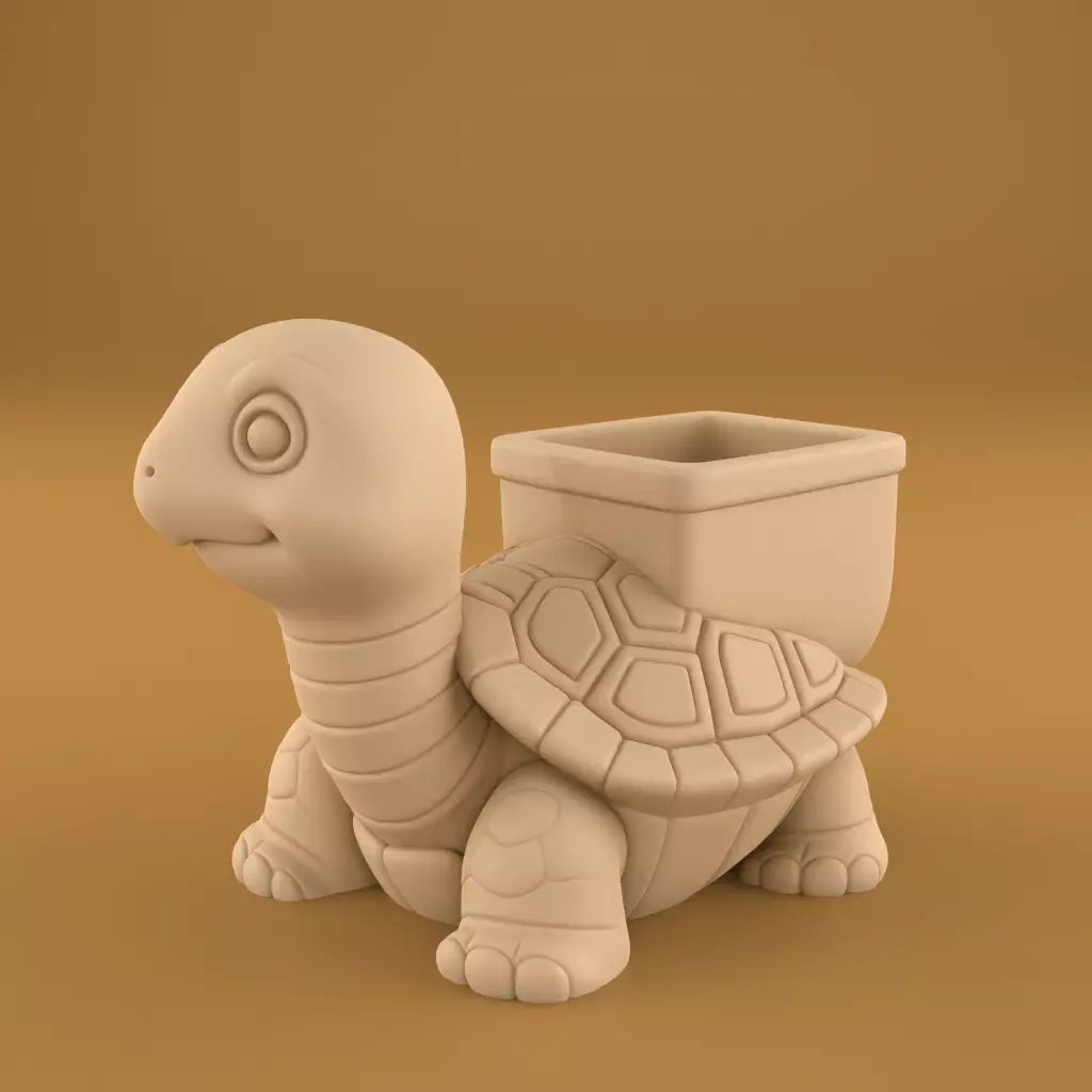 Cute Turtle Planter STL 3D Print Model 3D print model