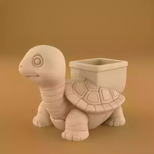 Cute Turtle Planter STL 3D Print Model