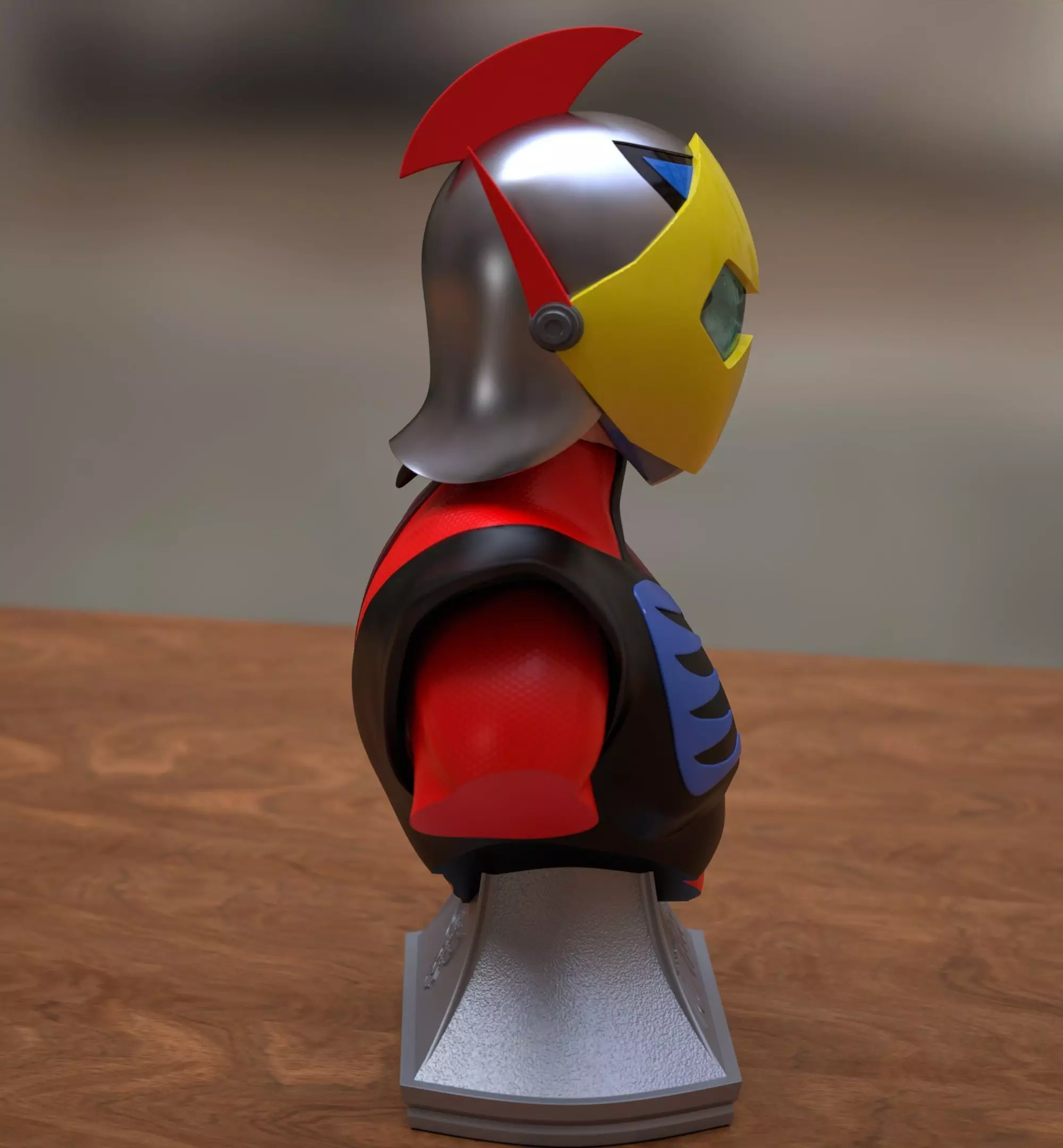Actarus Bust 3D print model_3