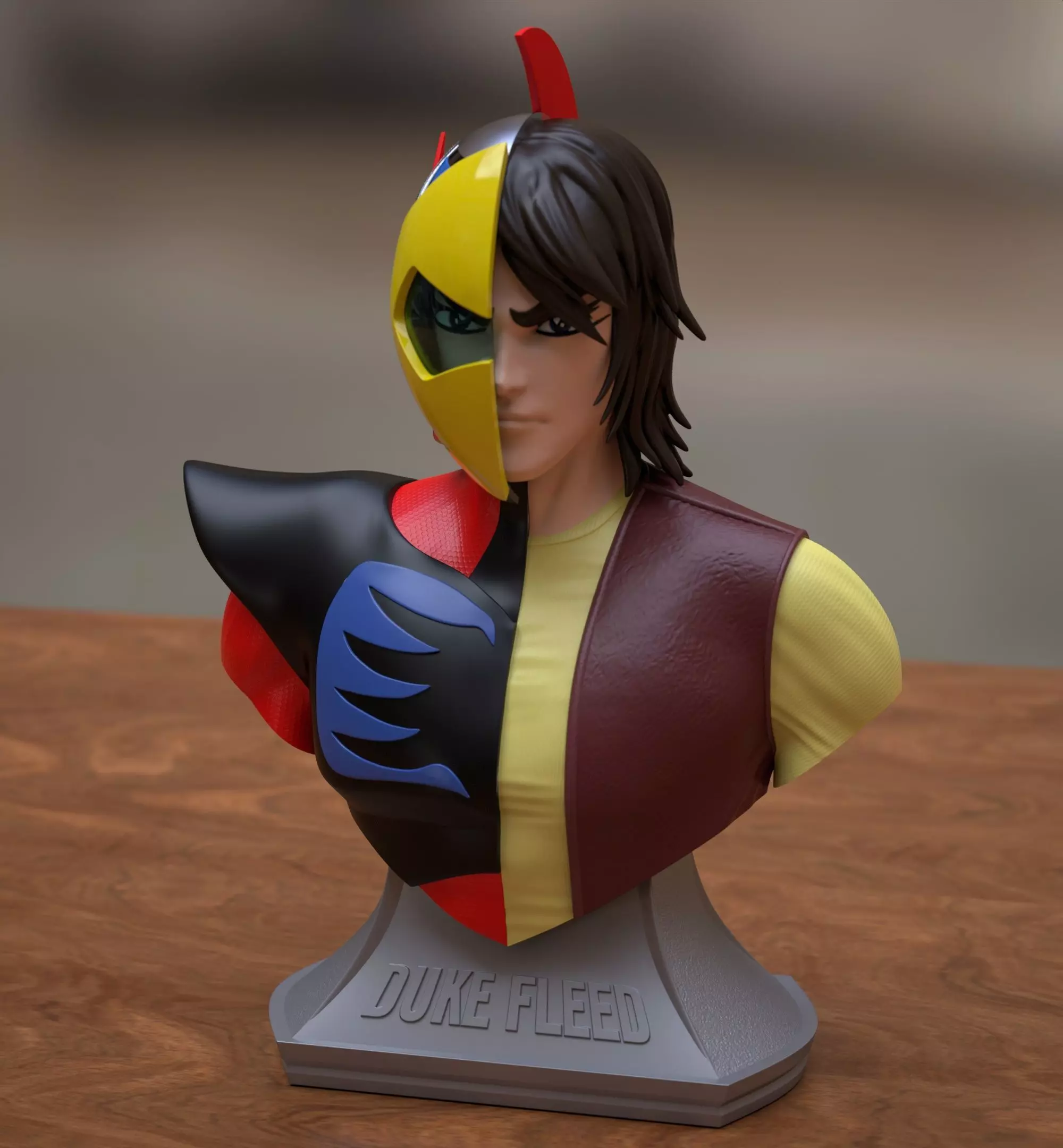 Actarus Bust 3D print model_0