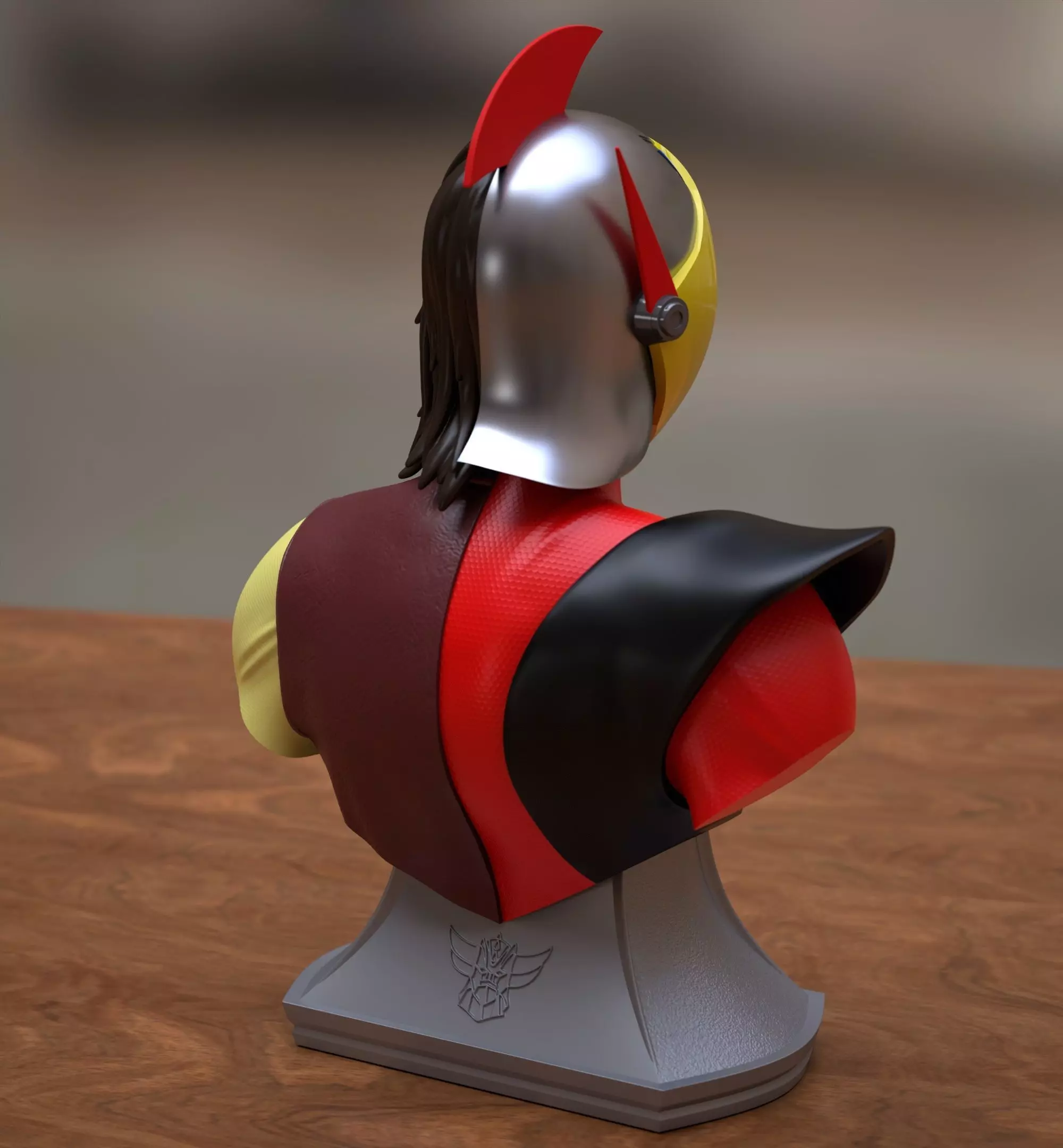 Actarus Bust 3D print model_4