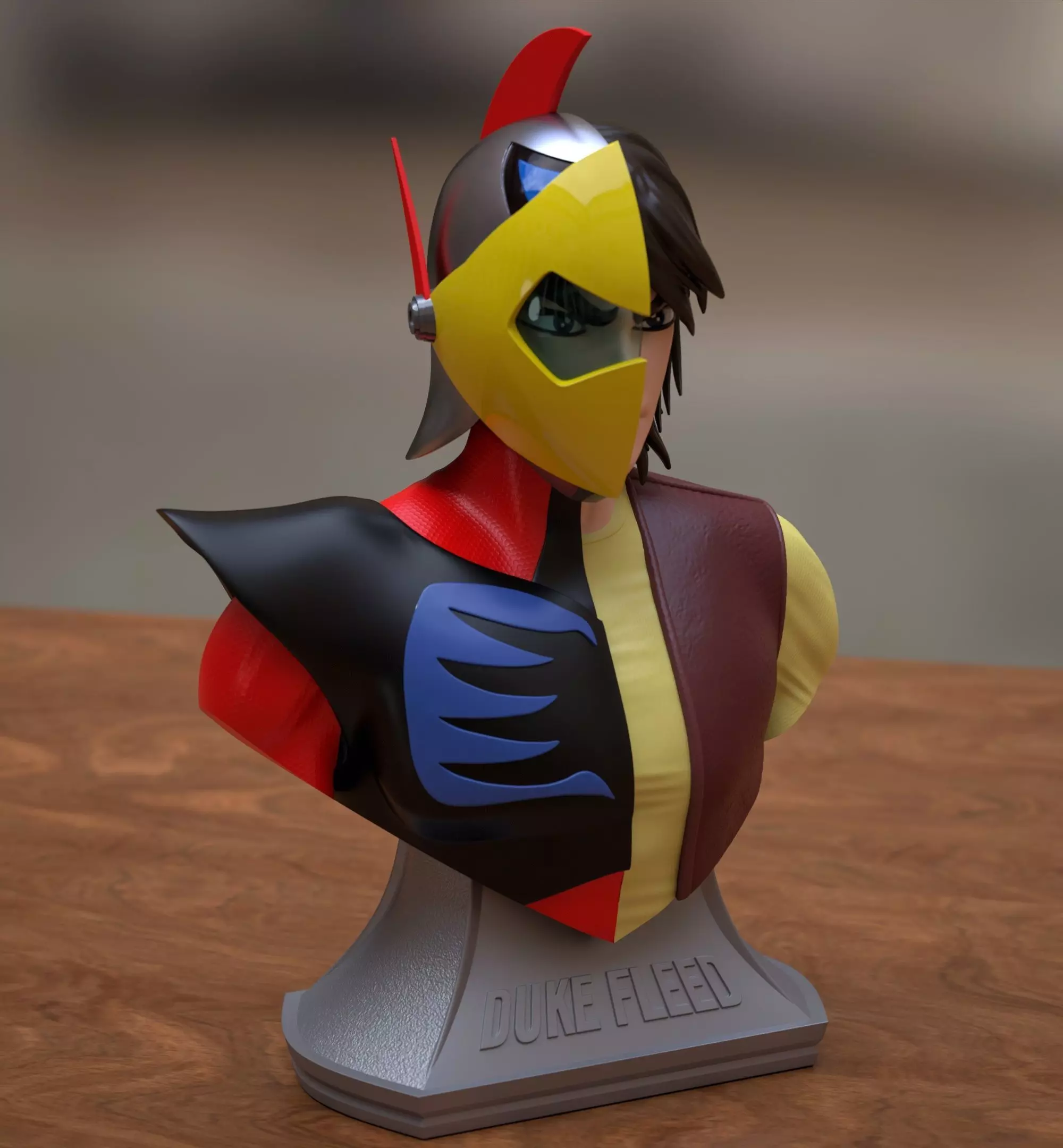 Actarus Bust 3D print model_2