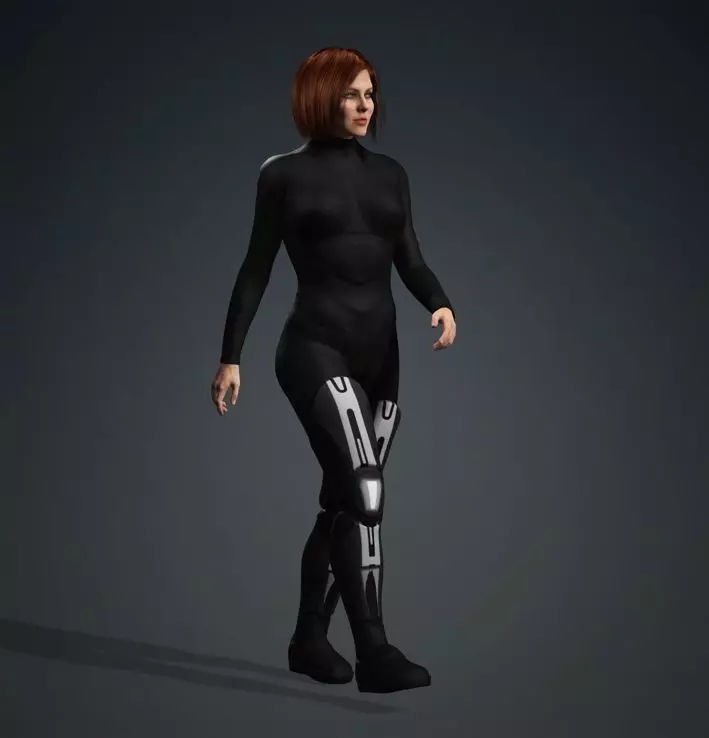 Realistic Rigged Female Sci-Fi Character 3D model_9