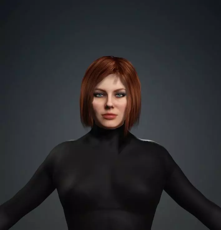 Realistic Rigged Female Sci-Fi Character 3D model_5