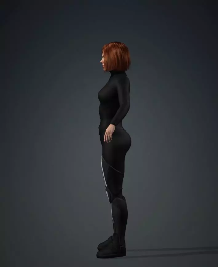 Realistic Rigged Female Sci-Fi Character 3D model_8