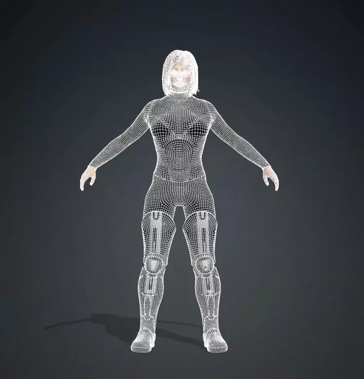 Realistic Rigged Female Sci-Fi Character 3D model_10