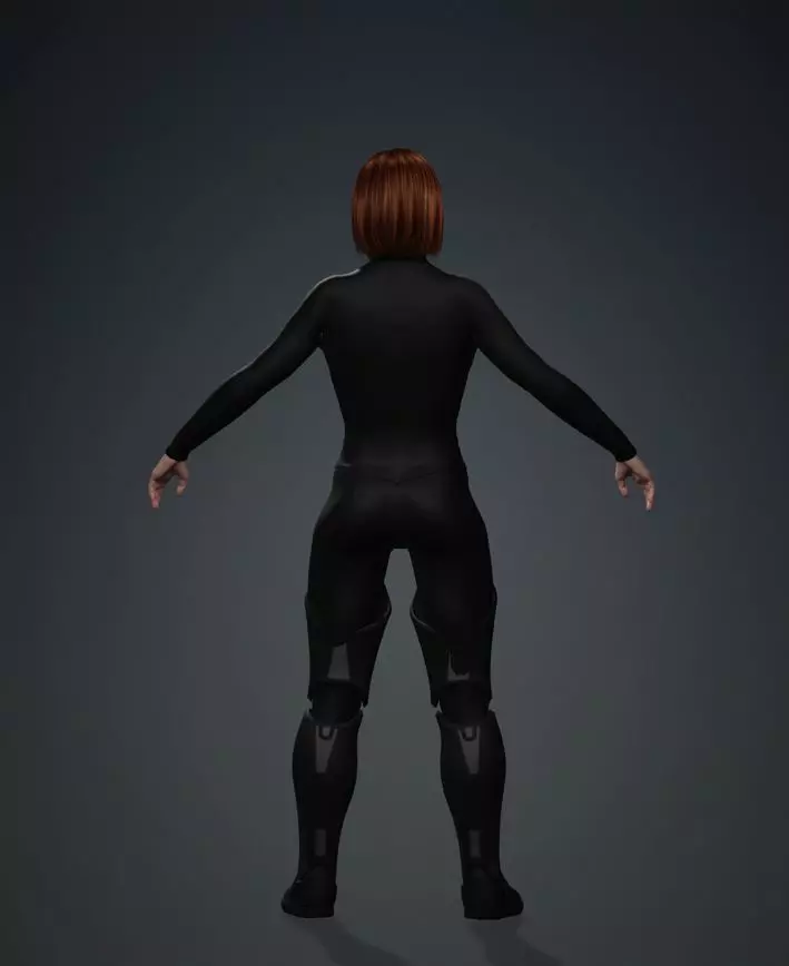 Realistic Rigged Female Sci-Fi Character 3D model_1