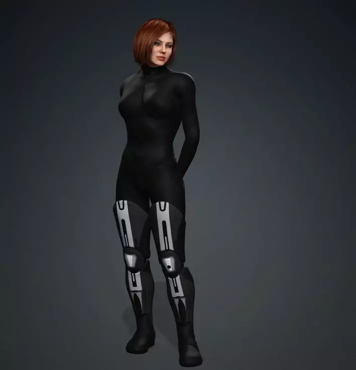Realistic Rigged Female Sci-Fi Character 3D model_2