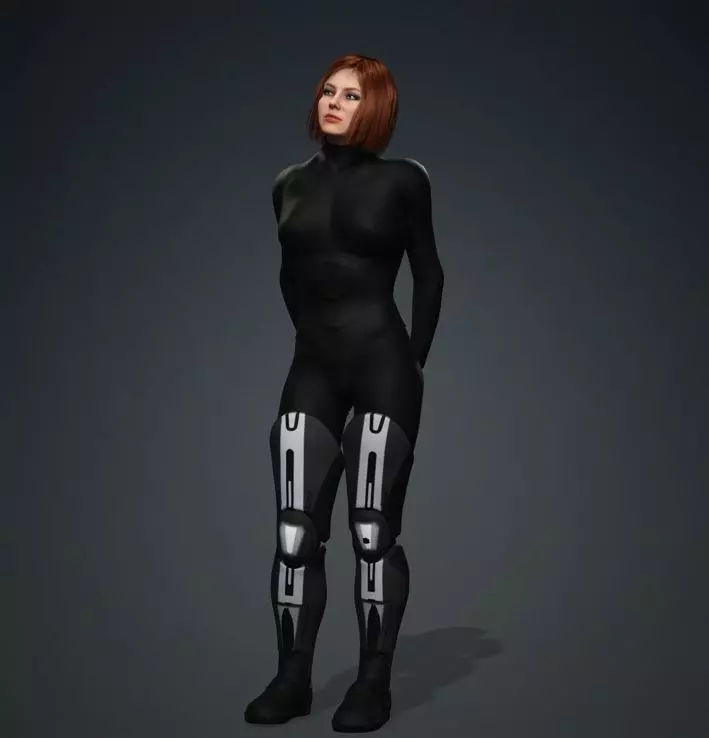 Realistic Rigged Female Sci-Fi Character 3D model_3