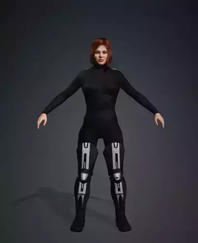 Realistic Rigged Female Sci-Fi Character 3D model