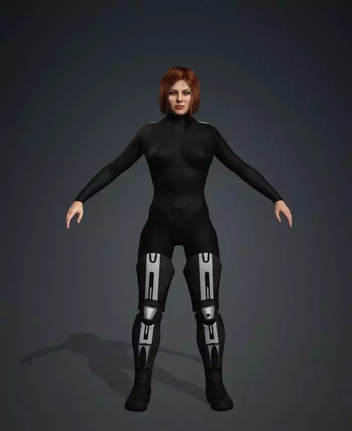 Realistic Rigged Female Sci-Fi Character 3D model_0