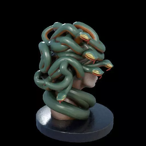 2156  Medusa Gorgon Head 3D Model  magic 3D print model_35
