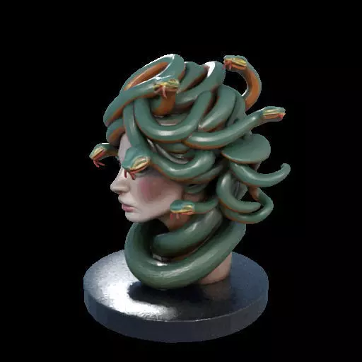 2156  Medusa Gorgon Head 3D Model  magic 3D print model_24