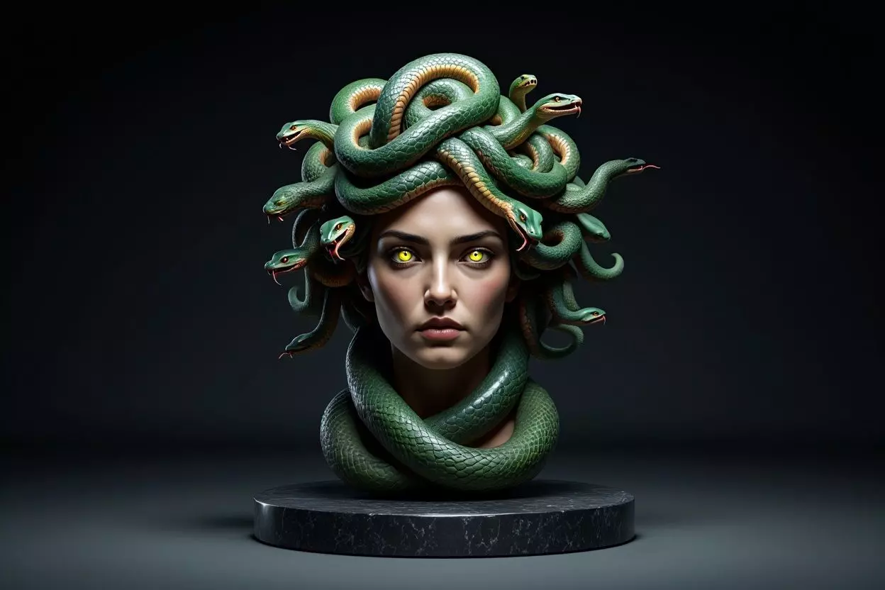 2156  Medusa Gorgon Head 3D Model  magic 3D print model_2