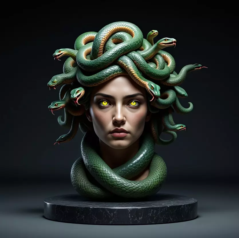 2156  Medusa Gorgon Head 3D Model  magic 3D print model_4